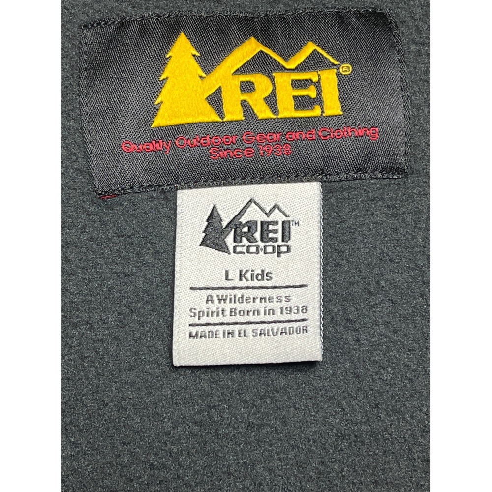 REI Co-op Trailsmith Fleece Jacket Kids L 14-16 Gray Full Zip Hiking Gorpcore - Picture 3 of 10
